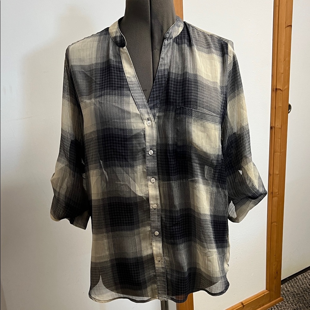 Plaid Button-Up Shirt